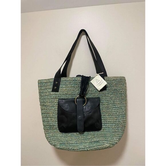New Free People En Riva Raffia Tote 19L x 14H x 8 W - Picture 4 of 9